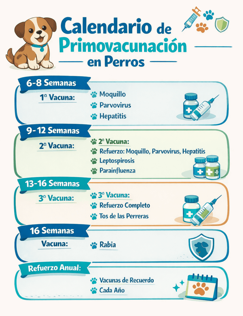 Primovacunación en perros: ¿qué debes saber sobre sus primeras vacunas?