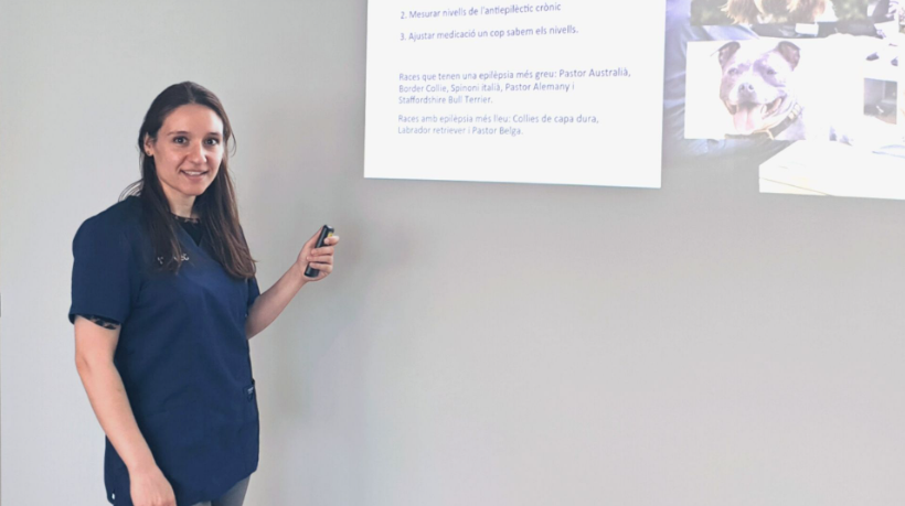 Virginia Crespo, nuestra Diplomada Europea, imparte el curso sobre Neurología Veterinaria para el equipo de Cataluña.