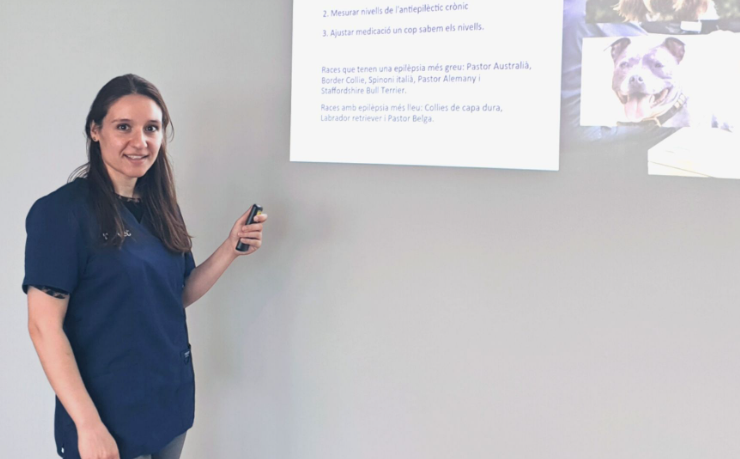 Virginia Crespo, nuestra Diplomada Europea, imparte el curso sobre Neurología Veterinaria para el equipo de Cataluña.