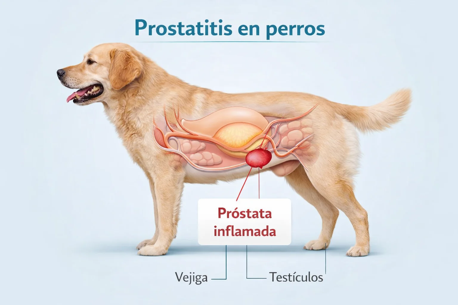 Anatomía de prostatitis en perro